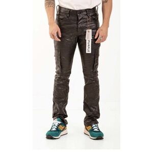 Purple Brand Patent Leather Cargo Jeans P004 Civic Statement Luxury 30"